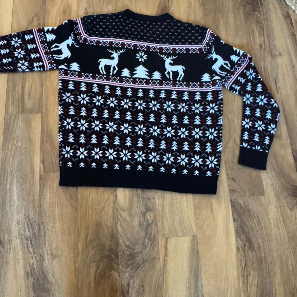 You Look Ugly Today Christmas Sweater Reindeer & Snowflake Pattern Black   XXL - Picture 7 of 8